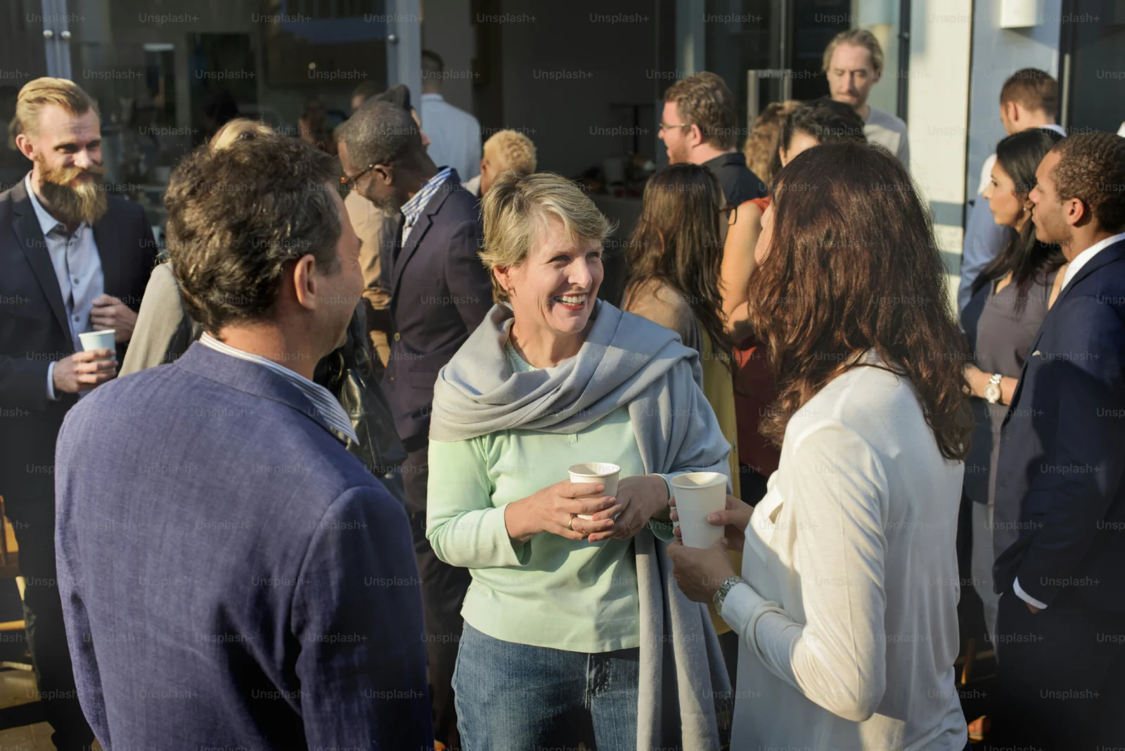 Entrepreneurs networking for value during a focused professional conversation